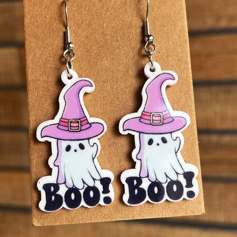 Wholesale  Cute Pumpkin Ghost Acrylic Earrings